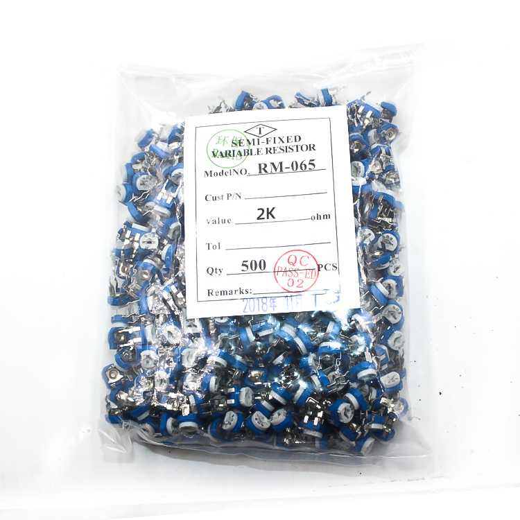 RM065 2K Ohm 202 Blue And White Trimming Potentiometer Pot Horizontal Type Variable Resistor