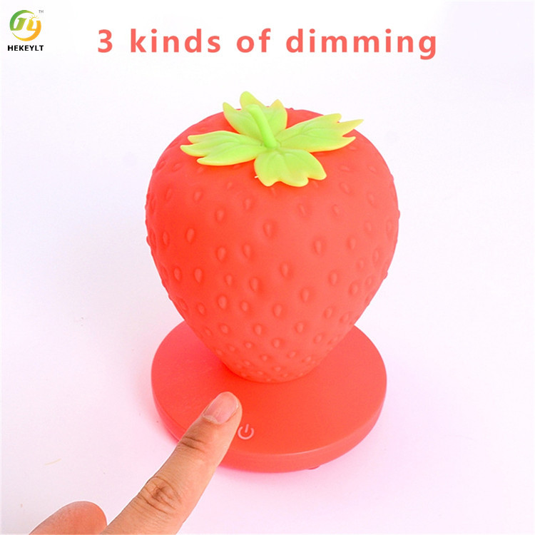 Touch Dimmable LED Strawberry Nightlight USB For Baby Bedside Table Lamp