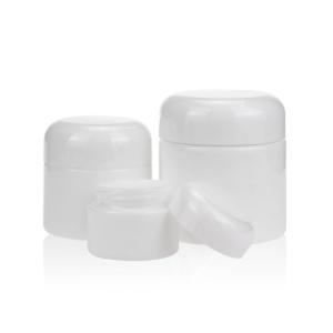 China 15g 50g 100g Opal Glass Bottle Cosmetic Packaging White Ceramic Bottle wholesale