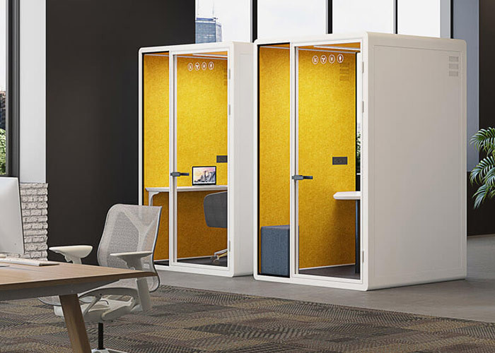 Safe Laminated / Tempered Glass Soundproof Office Pod Isolate Sound Silent Booth