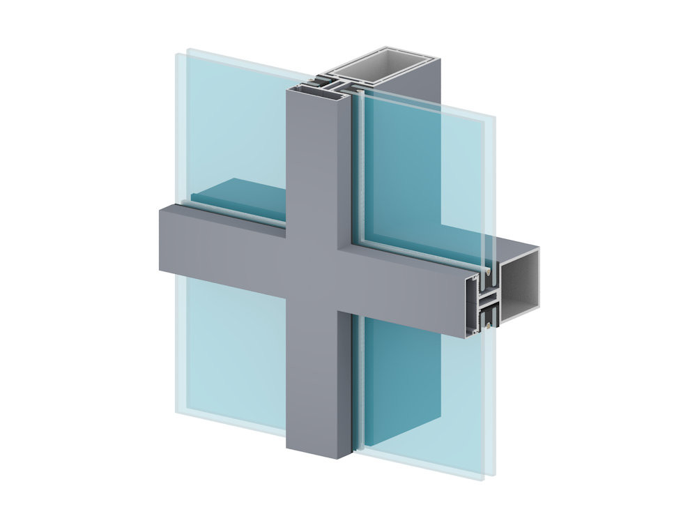 Heat Insulation Aluminium Curtain Wall Profile 0.8-3.0mm Thickness