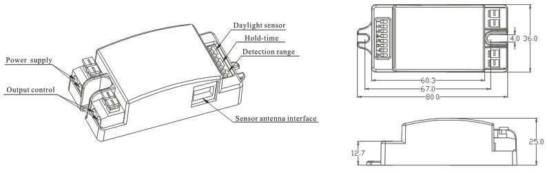 Remote Setting ETL Motion Sensor 120 ~ 277V Input On Off Control 400W