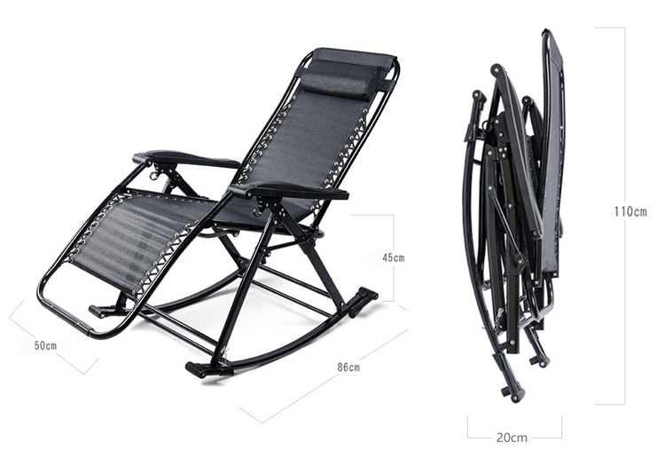 Custom Logo Sun Recliner Lounge Chair Outdoor Garden Camping Foldable Portable Chair