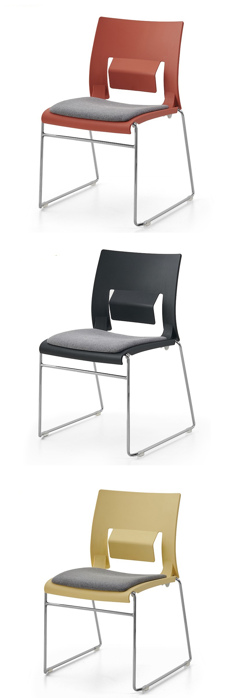 Fixed Arms PP Office Meeting Room Chair with Stackable Design and Optional Color