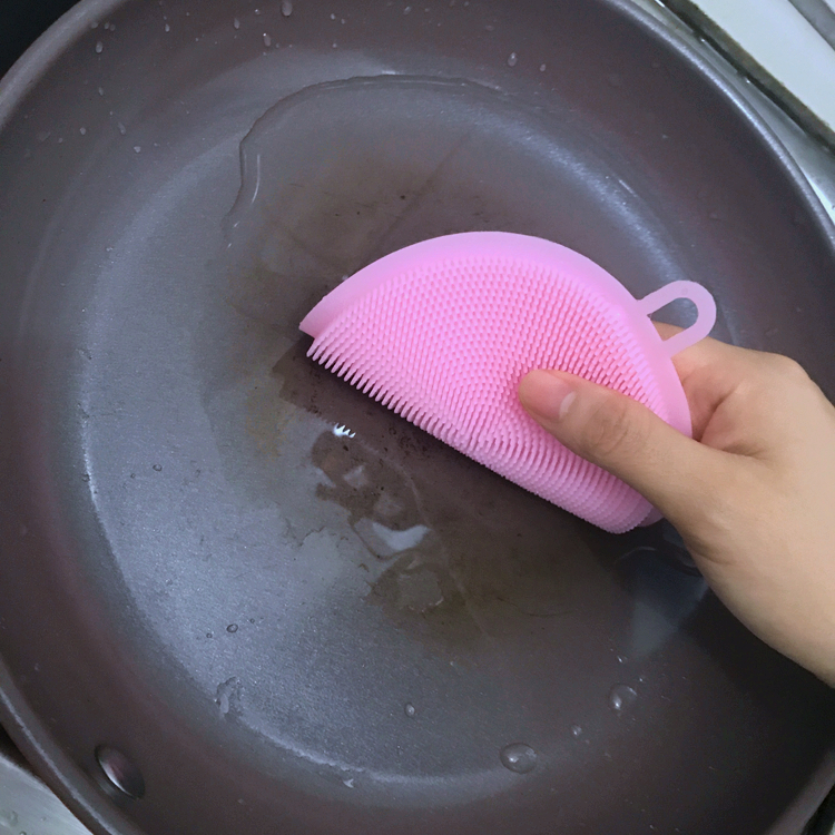 Multipurpose Kitchen Non-Scratch Scrubber Coloring Sponge Silicone Scrub for Housecleaning Dishwashing Heat Insulation Pad