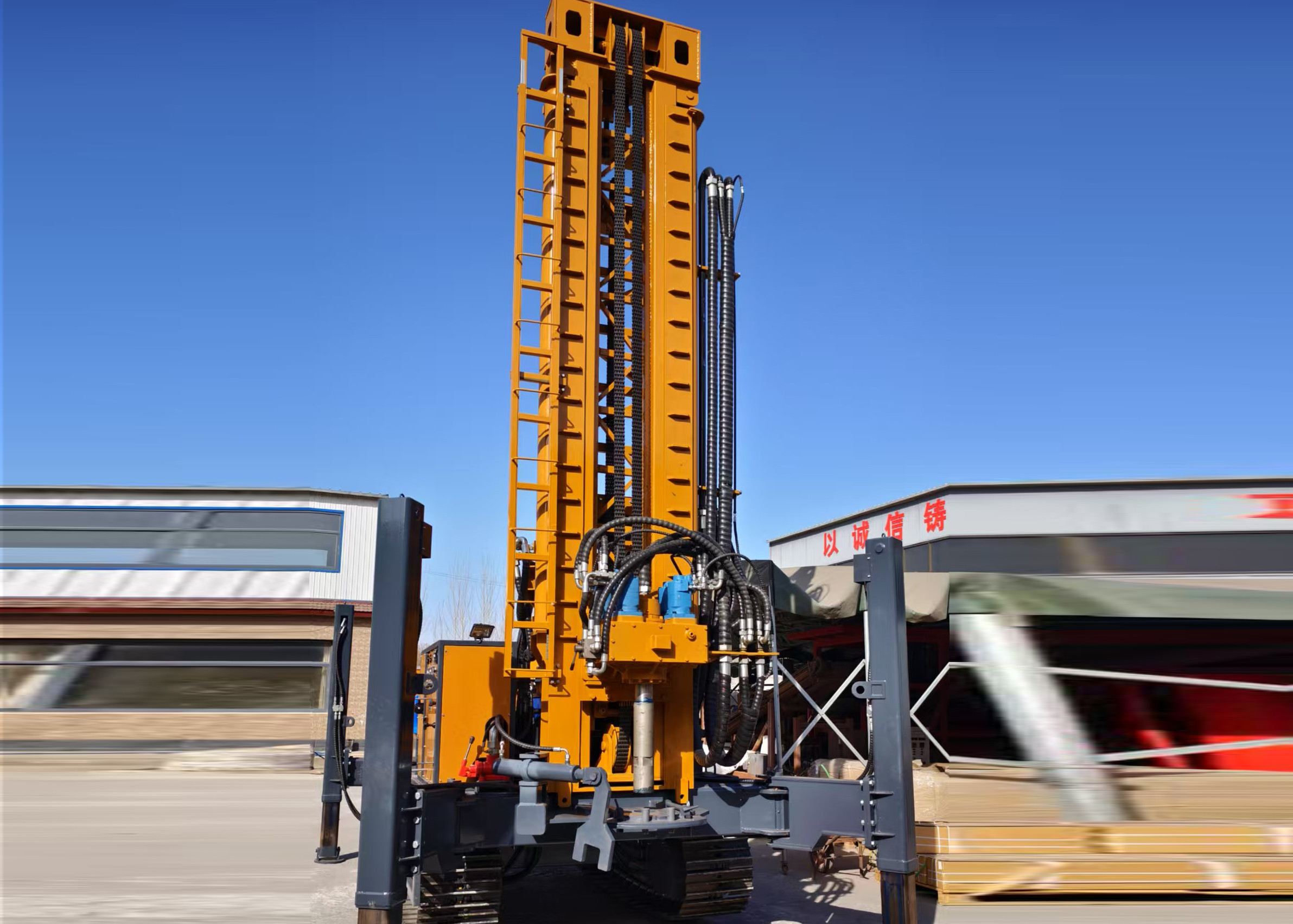 Pneumatic ST1000 type water well drilling rig with fast drilling speed