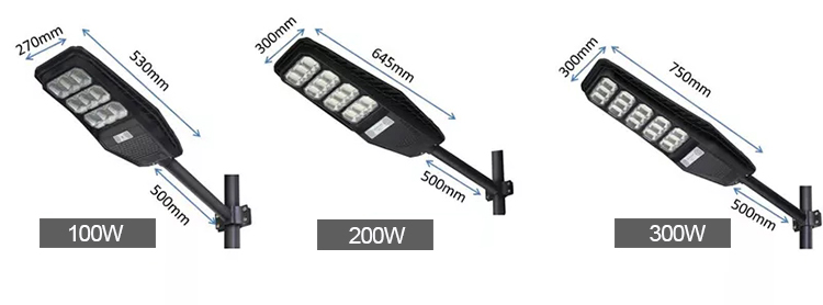 Lighting and Circuitry Design Solar Street Lamp All In One Light100 200 300 Watt LED