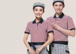 Combed Cotton Restaurant Uniforms Polo Shirts Contrast Color For Men And Women