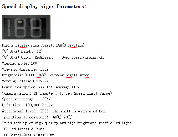 RF Solar Powered Radar Speed Limit Sign Highway City Road Vms Led Display Variable Road Signs