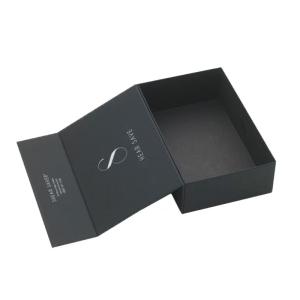 China Book Style Empty Cosmetic Boxes Black Paperboard With Magnetic Closure wholesale