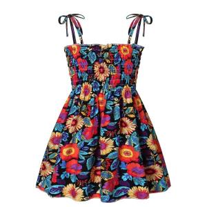 China Printing Kids Beach Dress Summer Children'S Clothing Sleeveless wholesale