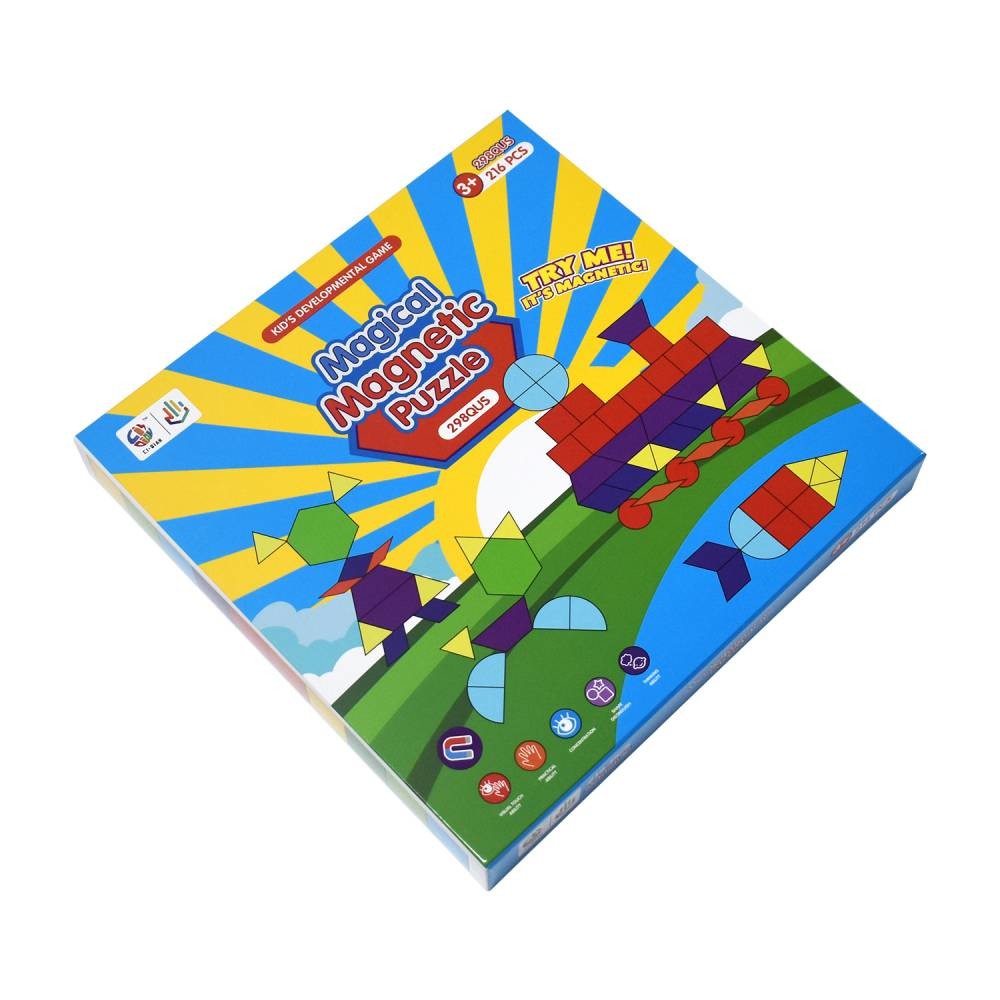 Non Toxic Pattern Puzzle Blocks Set Geometric Manipulative Shape Puzzle