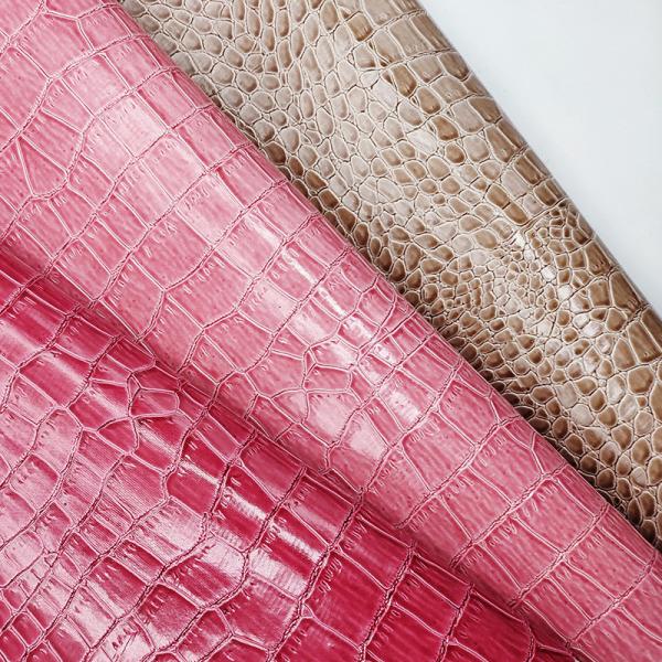 Quality Glossy Crocodile PVC Leather Packaging Box Crocodile Embossed Leather for sale
