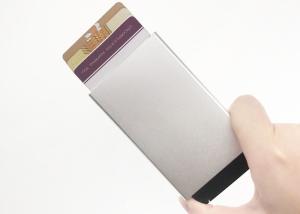 China Aluminum Pop Up Credit Card Wallet Holder Rectangle Customized Logo wholesale