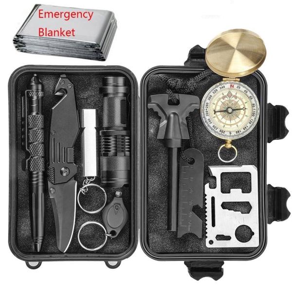 Professional 10 in 1 Emergency Outdoor Survival Tools for Outdoor Traveling,