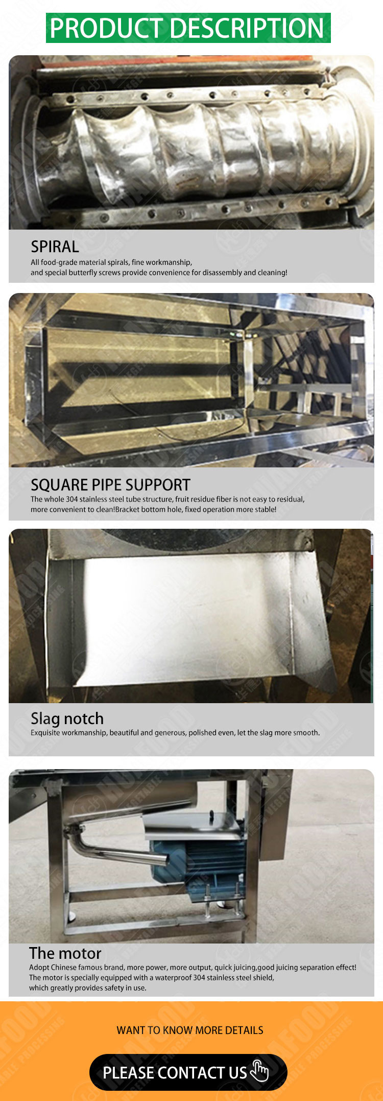Cold Press SUS304 Commercial Fruit Juice Making Machine