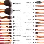 22 Pieces Wood Handle High Quality Makeup Brushes Fan Brush best make up brush