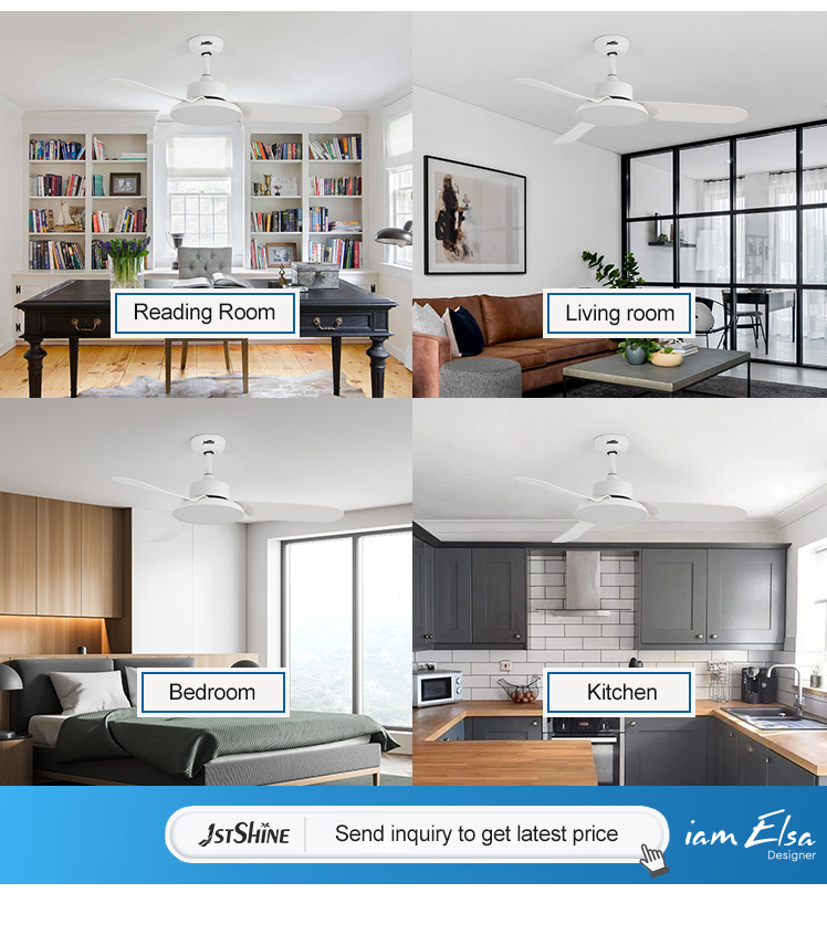 Modern Design 3 Blades LED Ceiling Fan with Remote Control and 110-240V Input Voltage