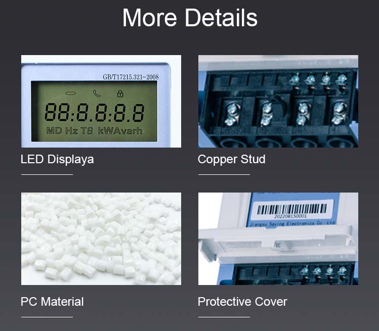 IP54 Single Phase Prepaid Energy Meter 160x112x71mm LCD Screen 3 Phase Multifunction Meter