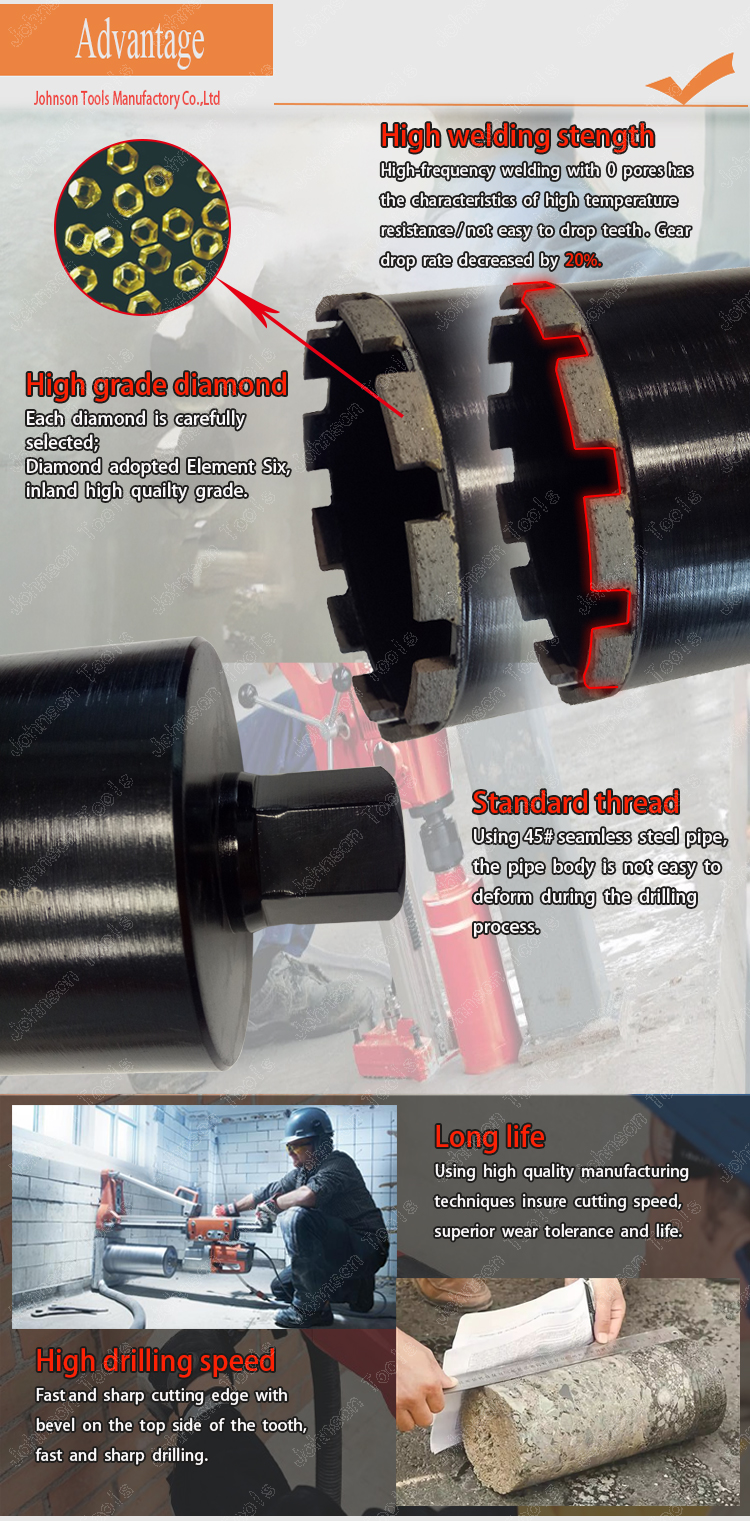 Reinforced Concrete Round Hole 100mm Diamond Core Drill Bit