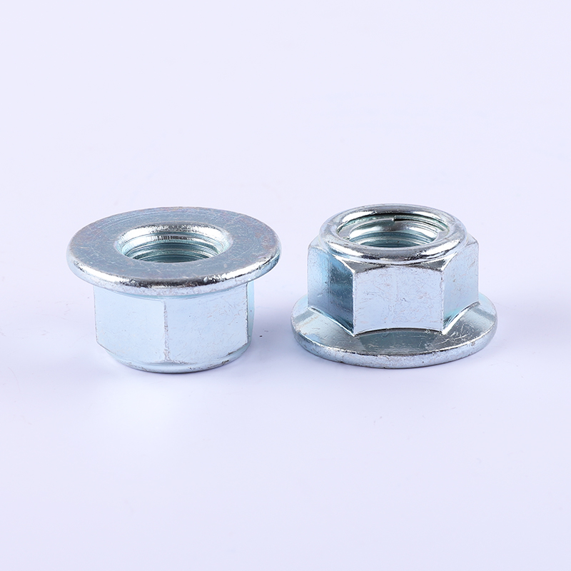 Torque Type All Metal Plating Hex Flange Nut Sliver Surface