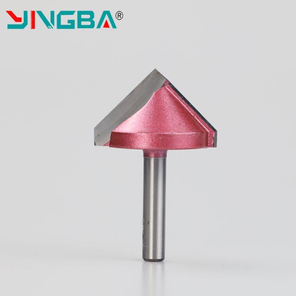 V Shaped Router Wood Cutter 45HRC Wood Milling Trim Chamfer Bit With Bearing