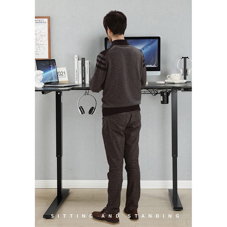 60-72 Inch L Shape Recording Studio Table Workstation Girl's Desk with Triple Motor