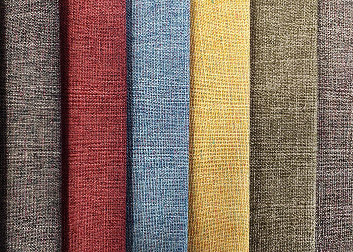 260gsm Upholstery Sofa Fabric , Home Textile Plain Woven Linen Fabric