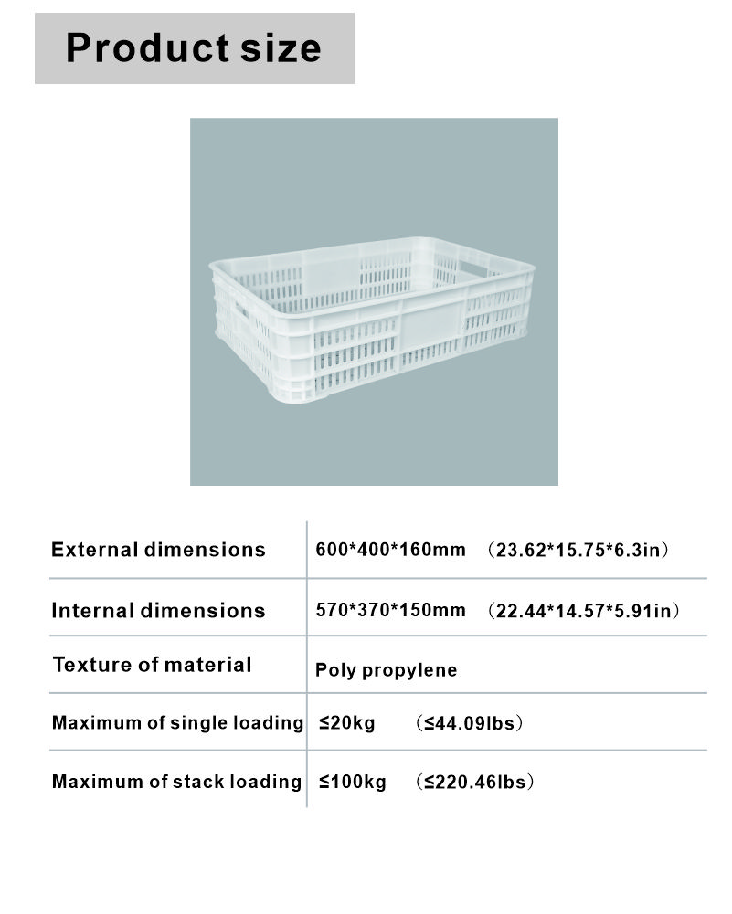 Collapsible Plastic Container Crate For Storage Euro Standard Eco-Friendly