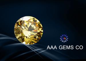 China Rynthetic Yellow Moissanite Round , Flower , Star G or H In Color wholesale
