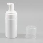 White PET Cosmetic Bottle Cylinder Foam Facial Cleanser Bottle 120ml
