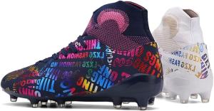 China Maugely Canvas Leather Firm Ground Cleats Soccer Shoes 35-45 wholesale