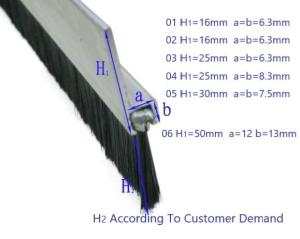 China Straight SUS304 Windproof Garage Door Bottom Seal Strip Brush wholesale