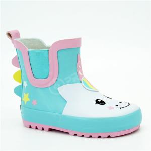 China Anti Impact Printed Rain Boots , ISO14001 Girls Ankle Rain Boots wholesale