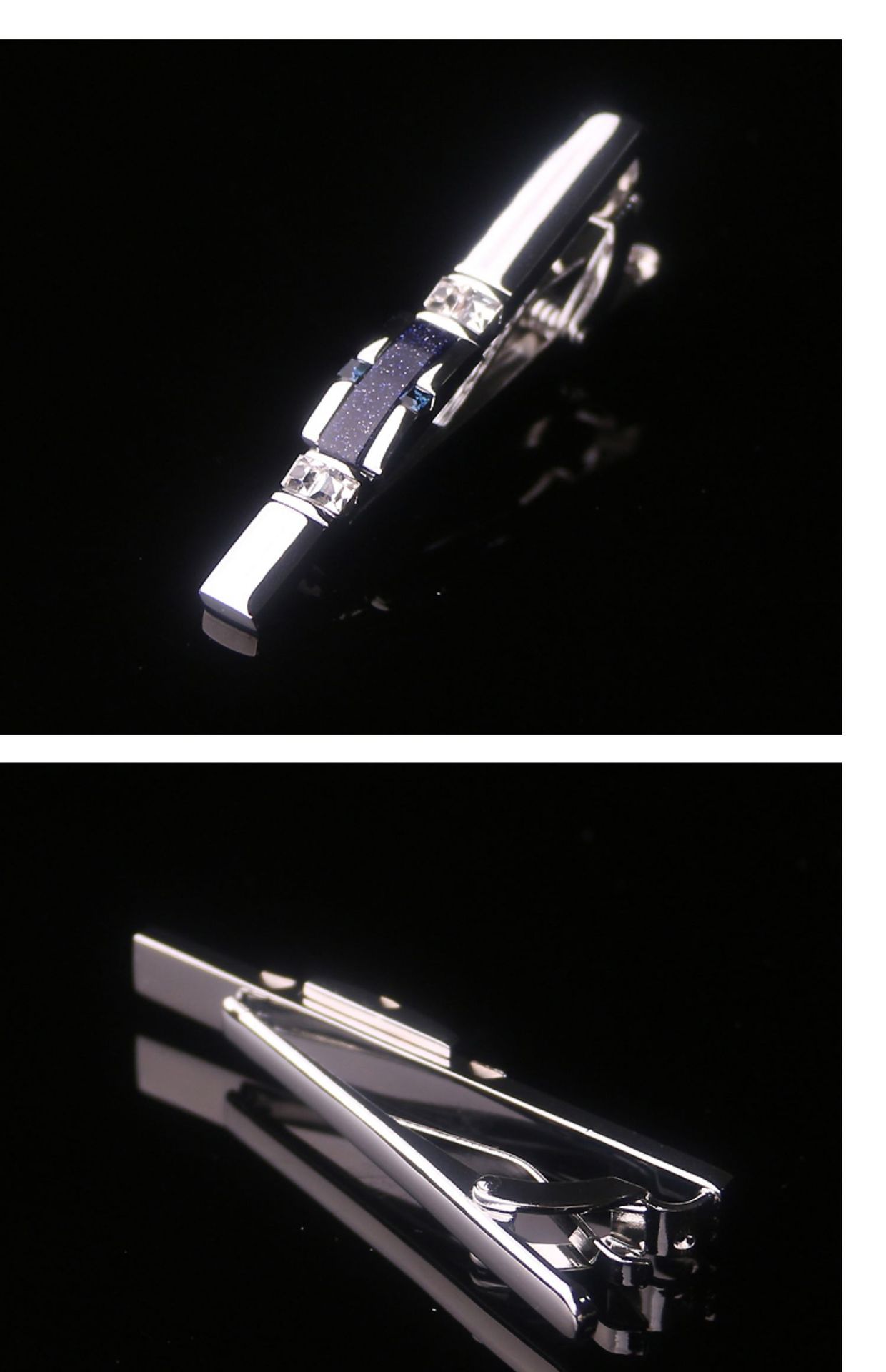 Average-Sized Men's 4 Pcs Tie Clip Set with Black Gift Box Customized Design