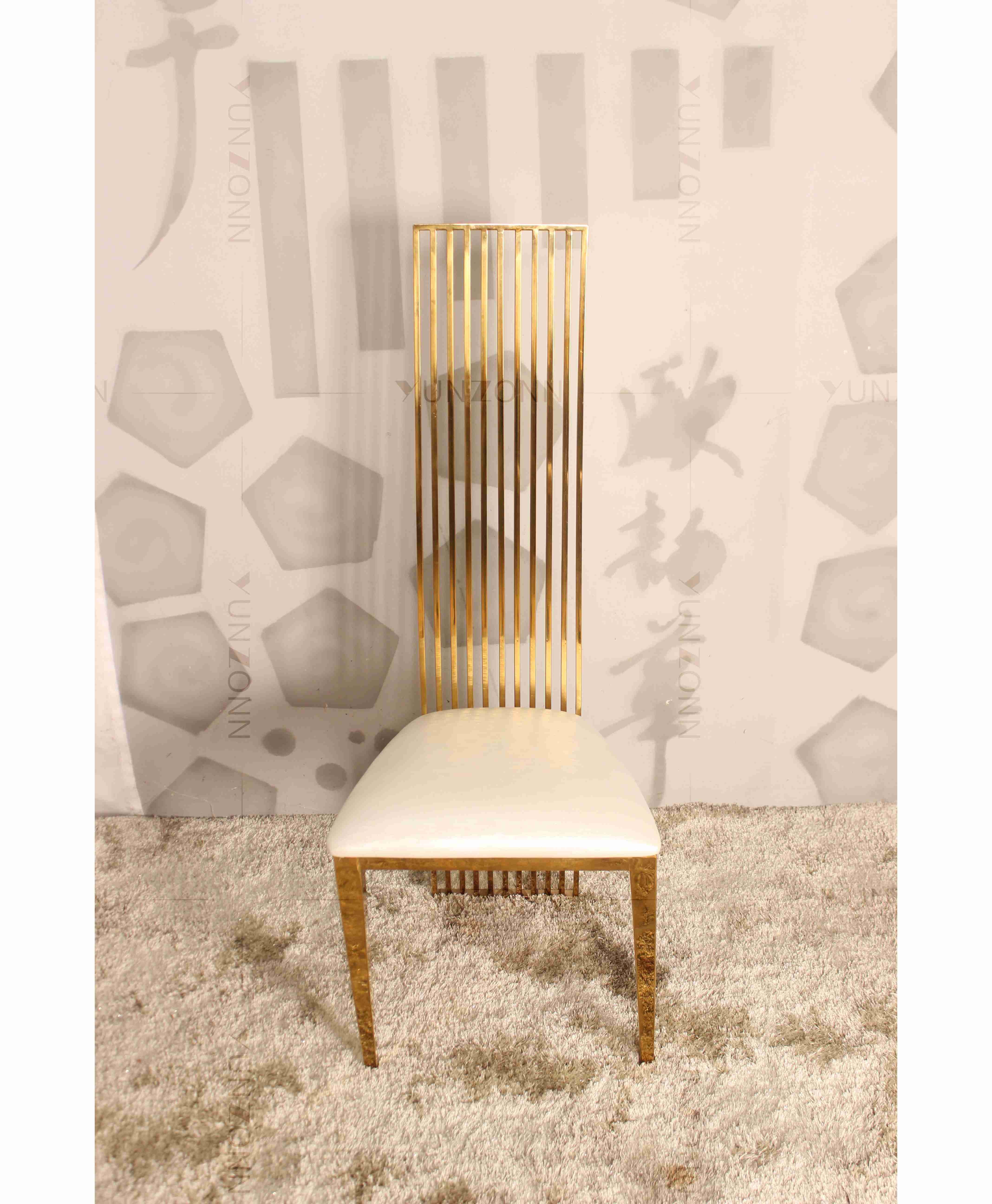 High Back Wedding Chair Gold luxury banquet chairs Stainless Steel Weight 200Kg