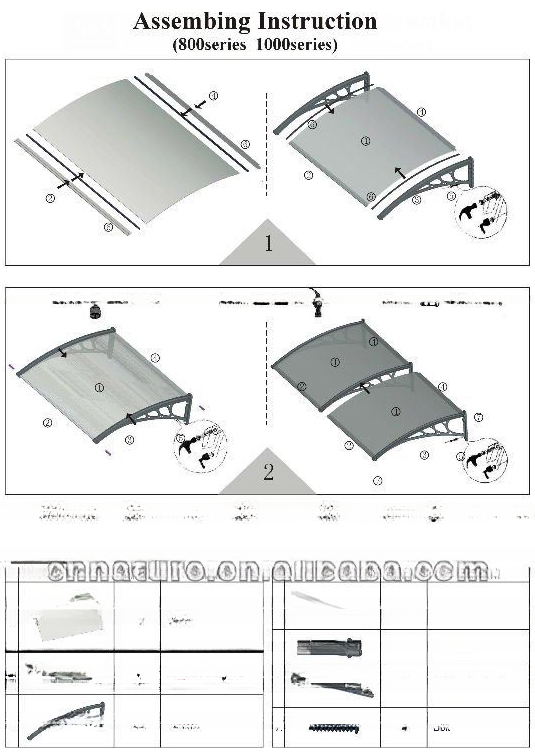 Contemporary Design Aluminium Profile Connecting Parts DIY Awning for Balcony or Windows