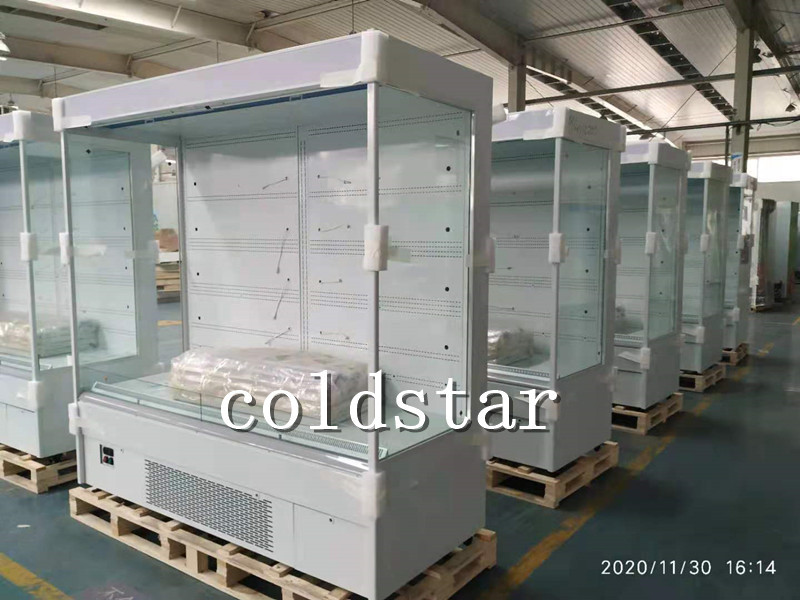 Adjustable 4 Layers Supermarket Open Display Chiller with LED Lighting
