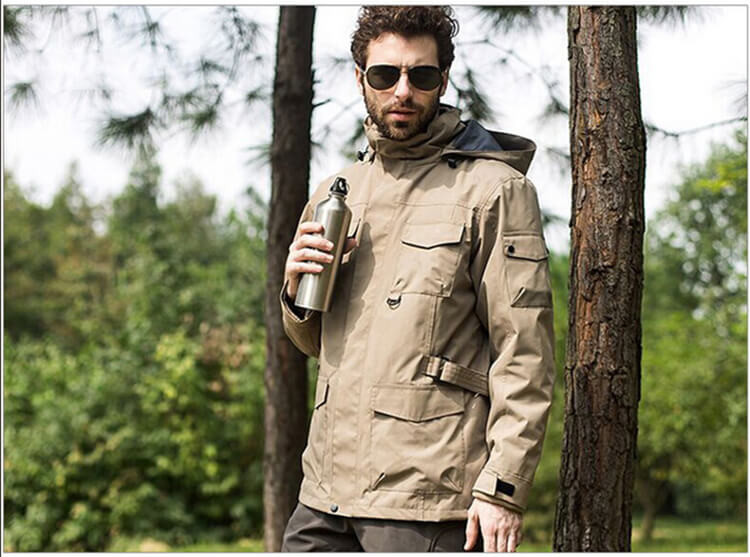 2 Pieces Camping Coat Seamless Waterproof Zipper Adjustable Cuff Hign Density