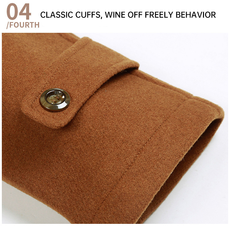 Men's Wool Cloth Thicken Coat with Full Size and 100% Polyester Filling Material