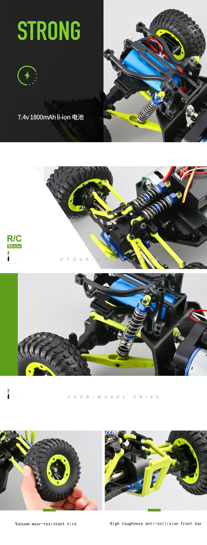Anti Splash Water RC Four-Wheel Drive Off-Road Racing Car 12RC Remote Control Vehicle