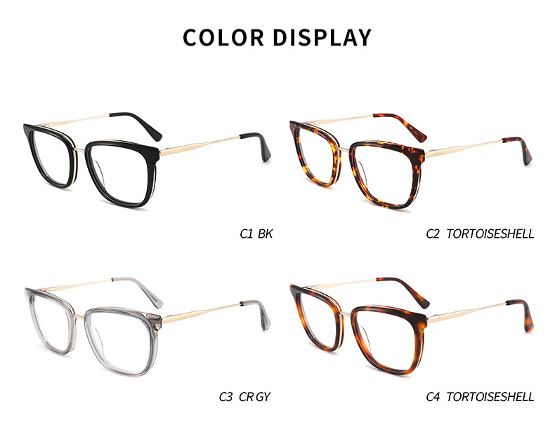 Customize Logo Acetate Metal Glasses Frames , Cateye Clear Glasses For Women