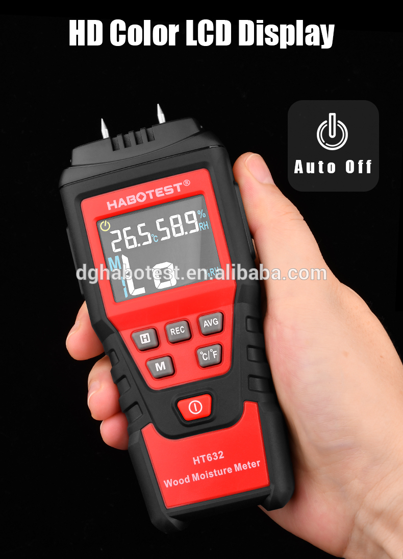 Plastic 58% Digital Wood Moisture Meter , Firewood Moisture Tester