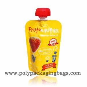 China Gravure Printing 0.18mm Fruit Juice Pouch With Suction Nozzle wholesale