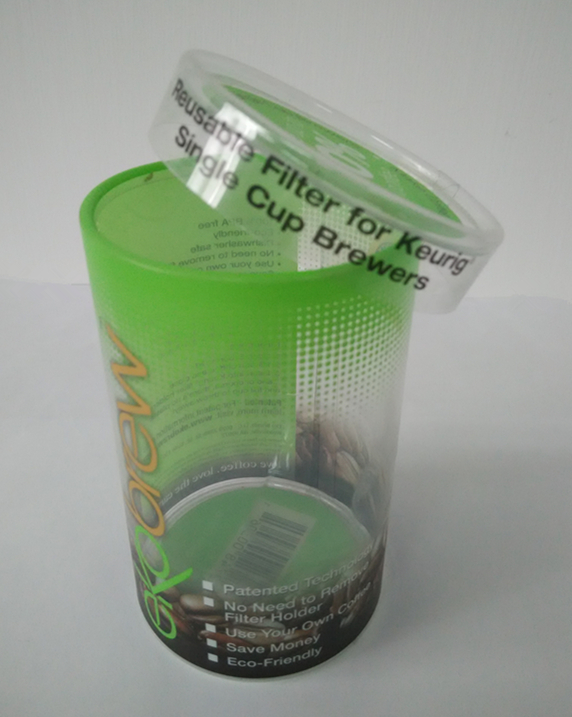 Plastic Folding Box for coffee, Cylinder,screen printing