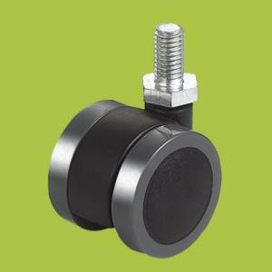 China Thread Stem Furniture Caster Double Wheels,PVC Pipe Furniture Casters wholesale