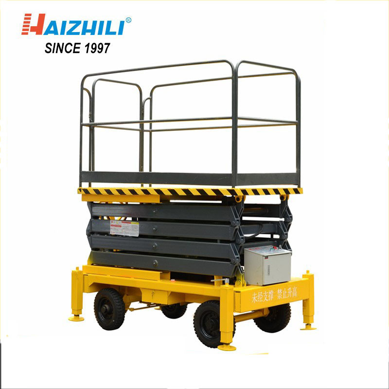 Industrial Mobile Hydraulic Scissor Lift Machine 300kg 16 Meter 1 Year Warranty