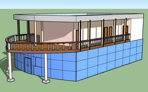 Customized Commercial Prefab Buildings Used For Restaurant With Lightweight