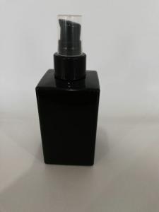 China 120 ML Black Cosmetic Containers , Square Pump Cosmetic Lotion Bottles wholesale