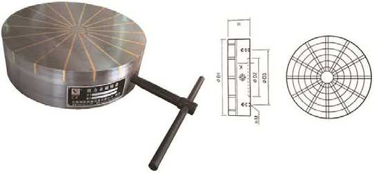 60mm Thick Dia 400mm Radial Round Magnetic Chuck